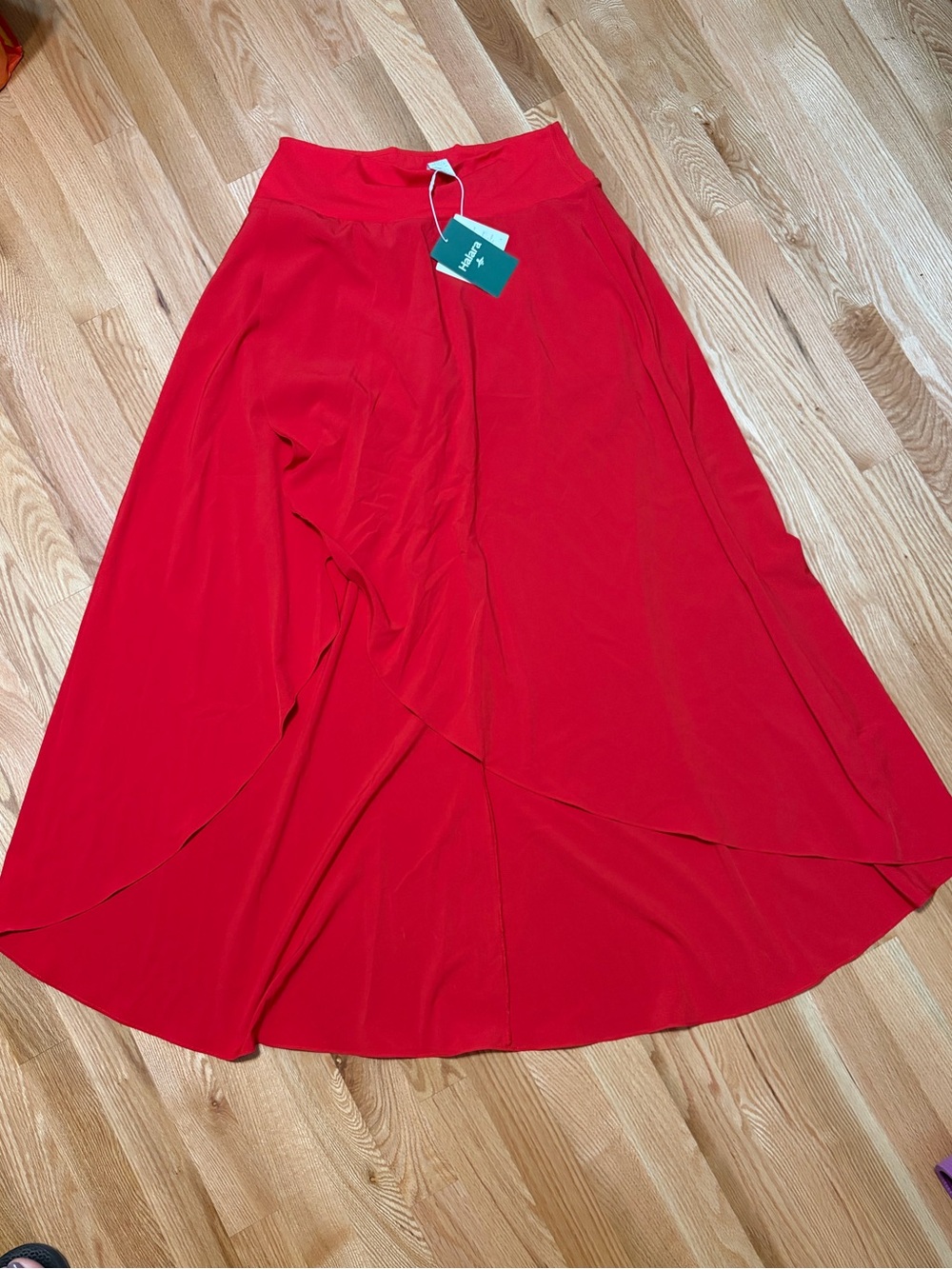 Halara Breezeful High Waisted High Low Ruffle 2-in-1 Flowy Maxi Skirt Medium - Picture 4 of 5